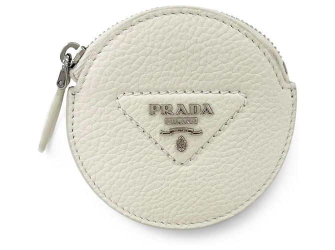 Prada Vitello Daino Coin Case White