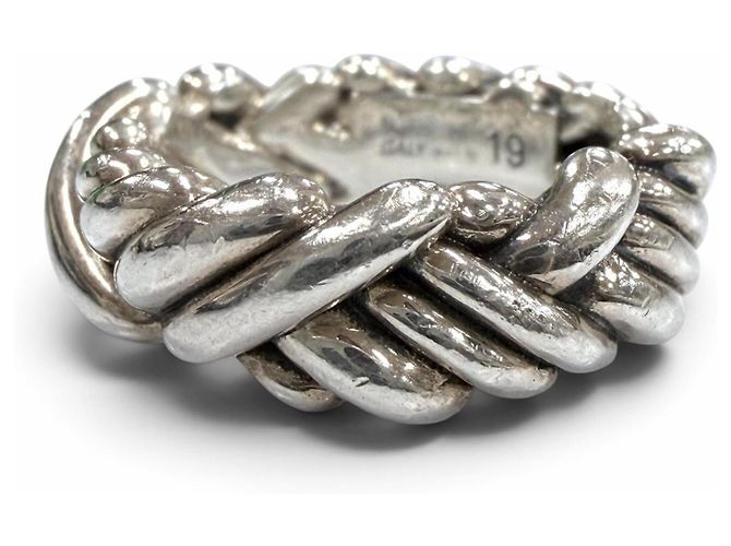 Bottega Veneta Silver Band Ring Silvery