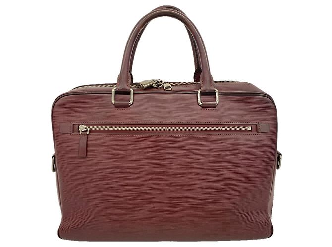 Pasta Louis Vuitton em couro Epi Bordeaux