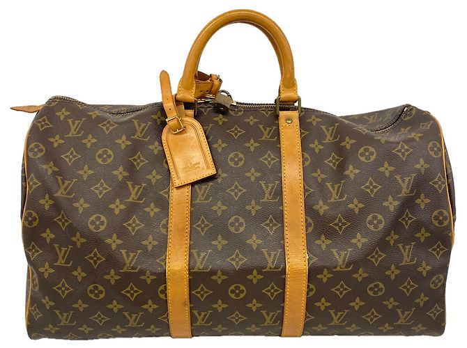 Borsa Louis Vuitton Boston Monogram Keepall 50 Marrone