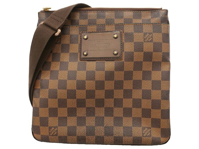 Borsa a tracolla Louis Vuitton Damier Pochette Plat Brooklyn Damier ebene
