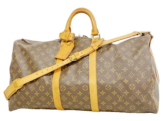 Louis Vuitton Boston Monogram Keepall Bandoulière 55 Marrone