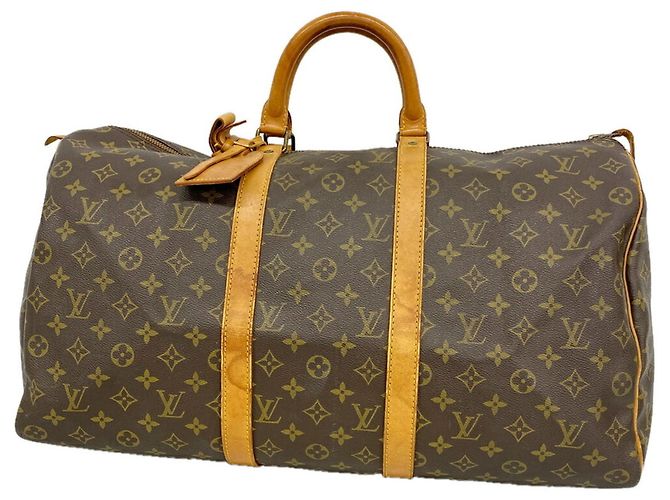 Borsa Louis Vuitton Boston Monogram Keepall 50 Marrone