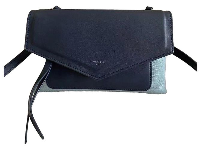 Givenchy Bicolor Navy and Light Blue Leather Shoulder Bag Dark blue