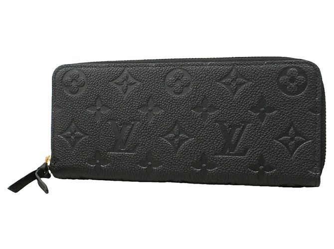 Louis Vuitton Monogram Empreinte Portefeuille Clemence Long Wallet Black
