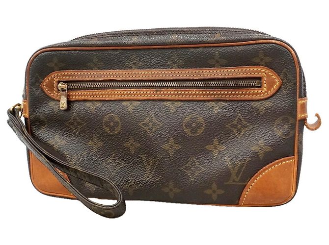 Borsa a pochette Louis Vuitton Monogram Marly Dragonne GM Marrone