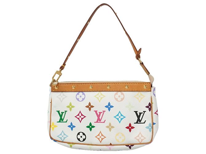 Louis Vuitton Monogram Multicolor Pochette Accessoires Weiß