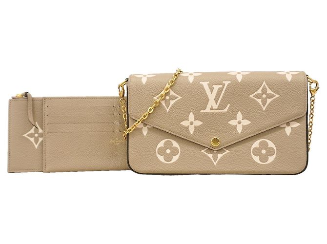 Louis Vuitton Monogram Empreinte Bicolor Pochette Felicie Gris Écru