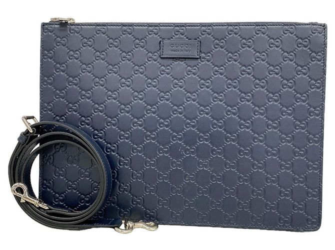 Borsa a tracolla Gucci in pelle blu navy