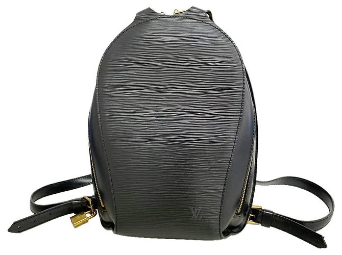 Mochila Louis Vuitton Epi Mabillon em Noir Preto