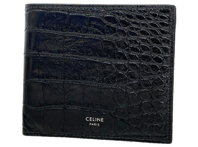 Céline Celine Black Leather Bi-fold Wallet