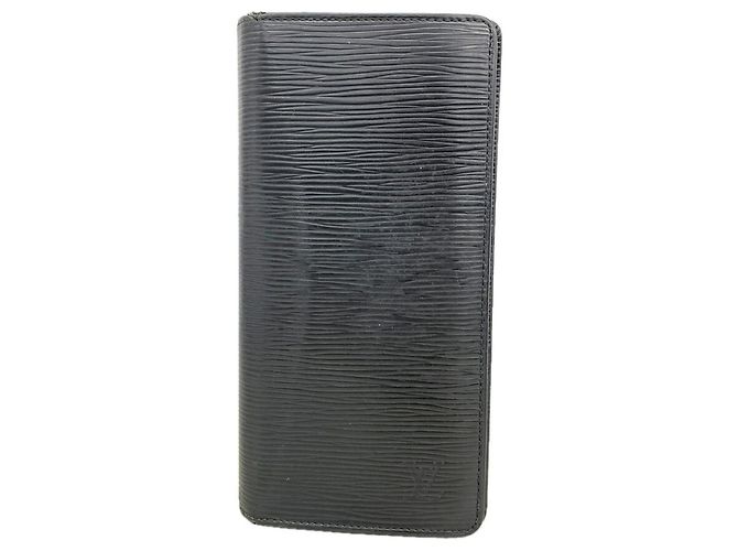Louis Vuitton Epi Leather Portefeuille Brazza Long Wallet Black