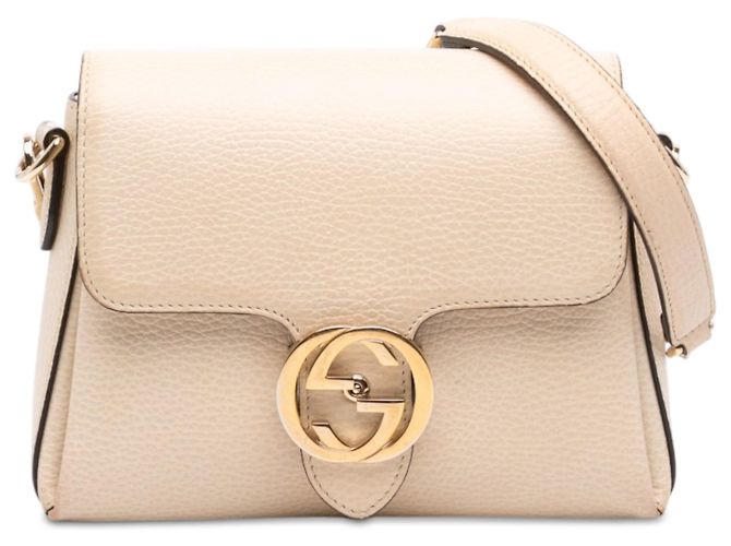 Gucci Borsa a tracolla Interlocking G in pelle di vitello Dollar Small bianca Bianco Crudo