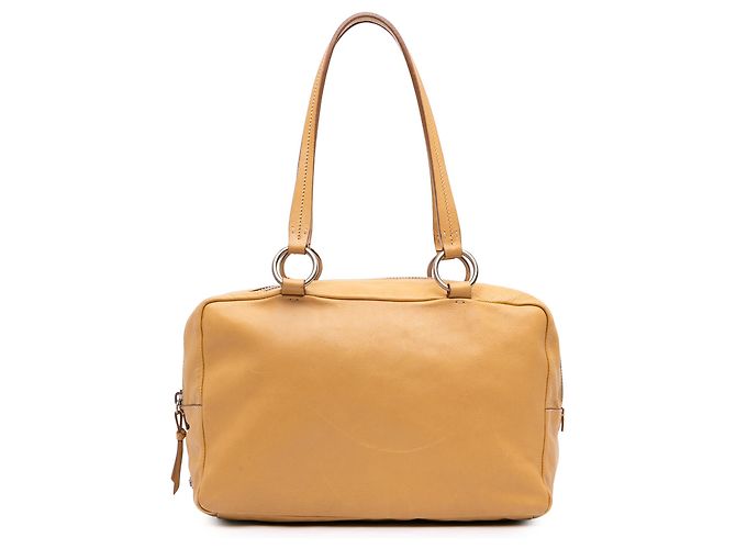 Sac à épaule Miu Miu en cuir marron Caramel