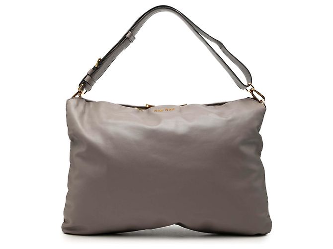 Miu Miu Brown Soft Calf Cloud Hobo Marrom Taupe