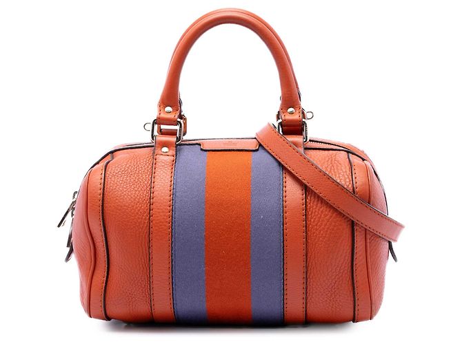 Bolsa Boston Gucci Joy Small em couro de bezerro Orange com Web Laranja