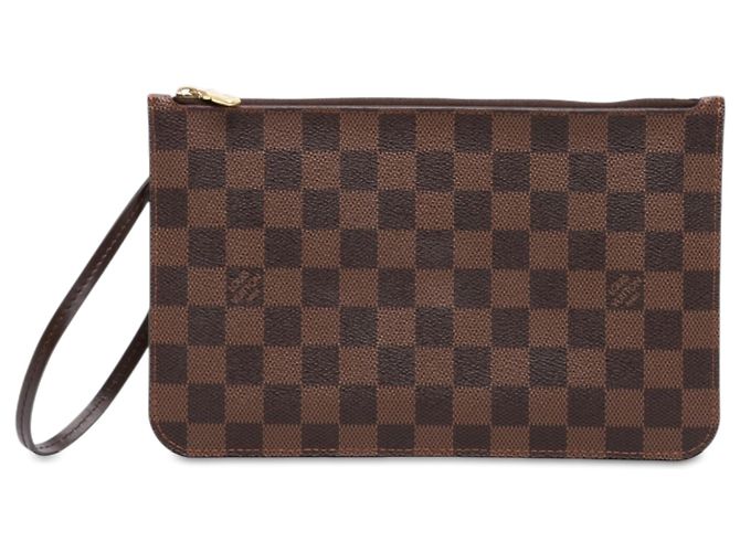 Louis Vuitton Brown Damier Ebene Neverfull Pochette Marrone