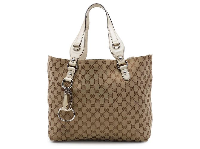 Gucci Beige GG Canvas Icon Bit Tote