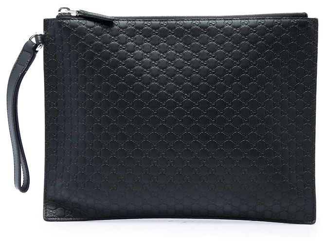 Gucci Black Microguccissima Clutch Schwarz