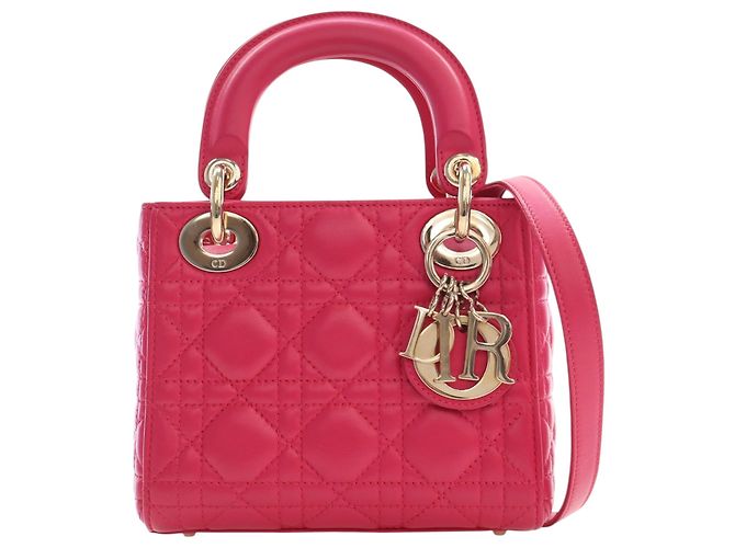 Dior Pink Mini Lambskin Cannage Lady Dior Rose