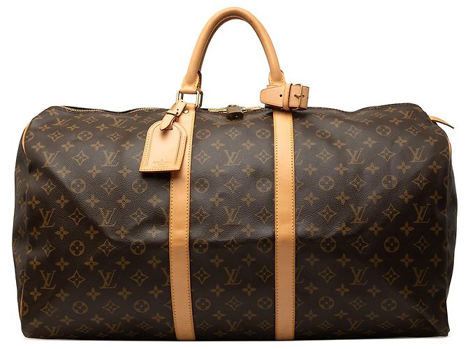 Louis Vuitton Brown Monogram Keepall 55 Marron