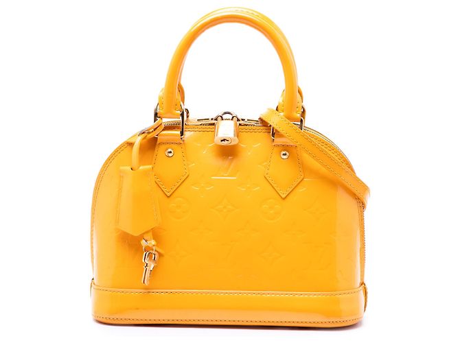 Louis Vuitton Yellow Monogram Vernis Alma BB Jaune Moutarde