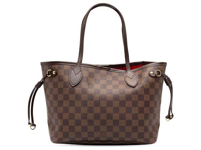 Louis Vuitton Brown Damier Ebene Neverfull PM Marrom