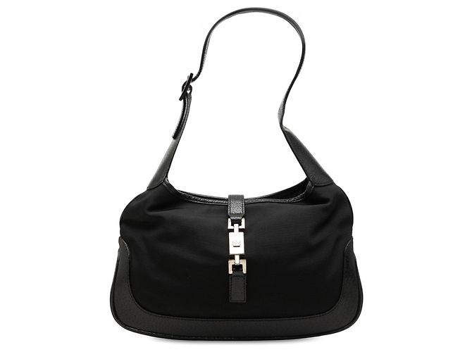 Borsa a tracolla Jackie Gucci in nylon nero