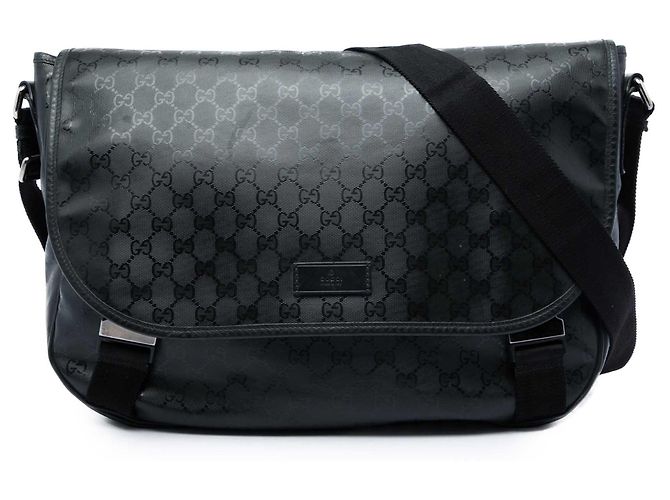 Borsa Messenger Gucci Nera Stampa GG Nero