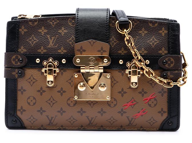 Clutch Louis Vuitton Brown Monogram Reverse Trunk Marrom