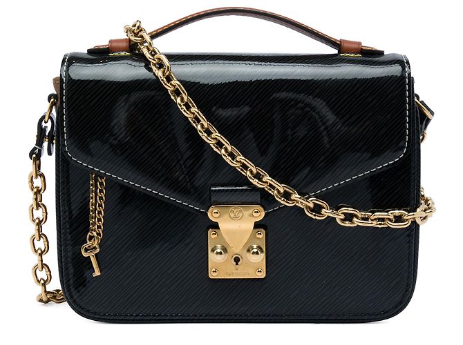 Louis Vuitton Black Shiny Epi and Monogram Reverse Mini Pochette Metis Preto