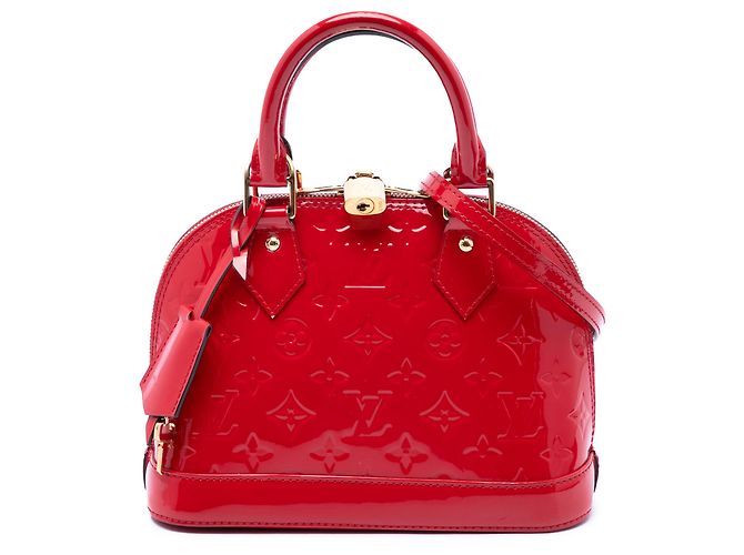 Louis Vuitton Red Monogram Vernis Alma BB Vermelho