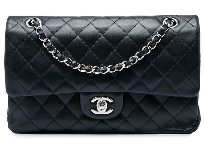Chanel Black Medium Classic Lambskin Double Flap Noir