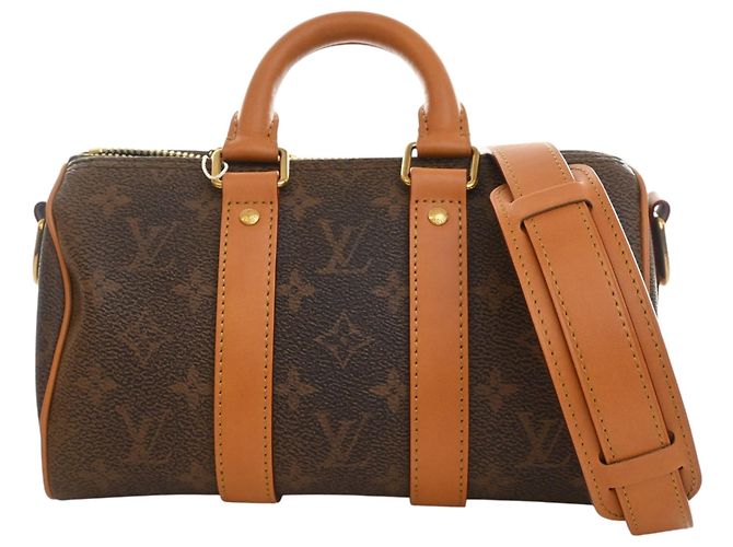 Louis Vuitton Brown Monogram Dust Keepall Bandouliere 25 Marrom
