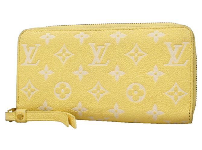 Louis Vuitton Monogram Empreinte Bicolor Zippy Wallet Yellow