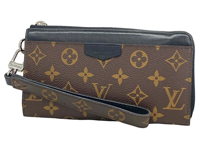 Louis Vuitton Monogram Macassar Zippy Dragonne Long Wallet Brown Black