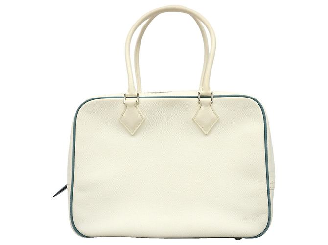 Bolsa Hermès Plume 28 Branco Azul