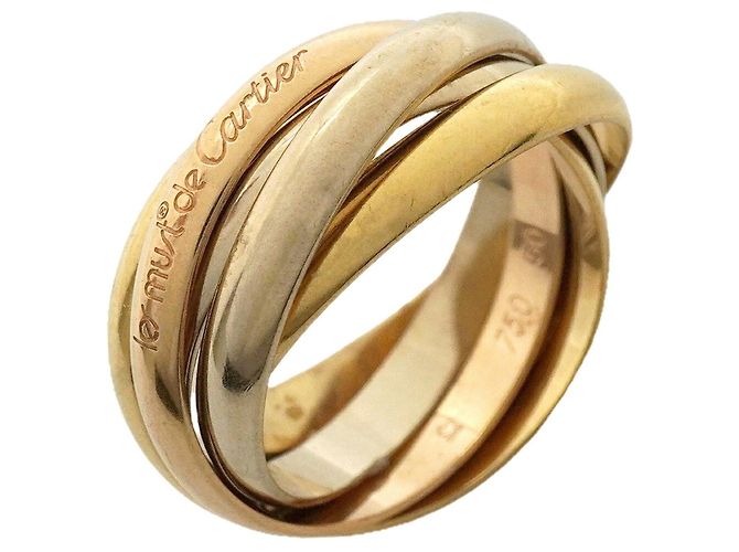Anel Cartier Trinity em ouro amarelo branco e rosa