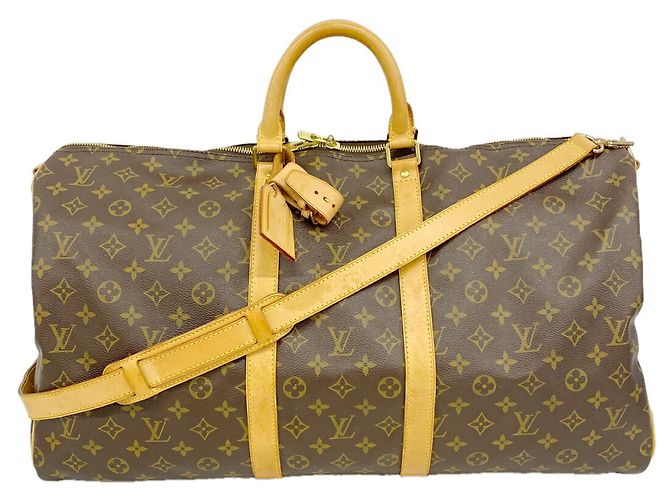 Louis Vuitton Monogram Keepall Bandoulière 55 Marrone