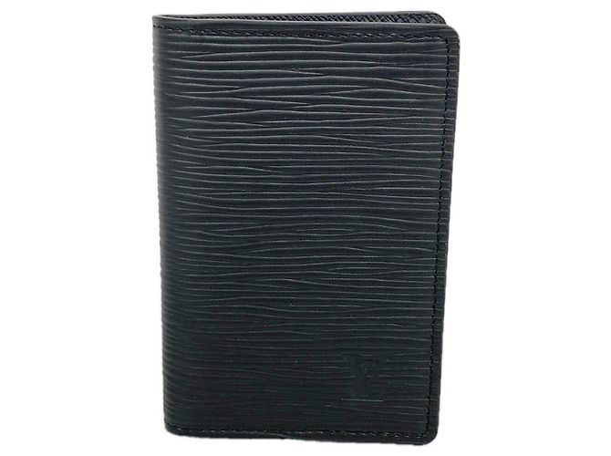Louis Vuitton Noir Epi Leather Card Case Black