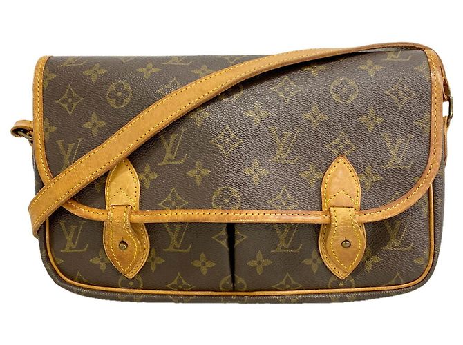 Borsa a tracolla Louis Vuitton Monogram Gibeciere MM Marrone