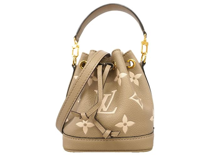 Borsa Louis Vuitton Monogram Empreinte Bicolor Nano Noe Grigio Crudo