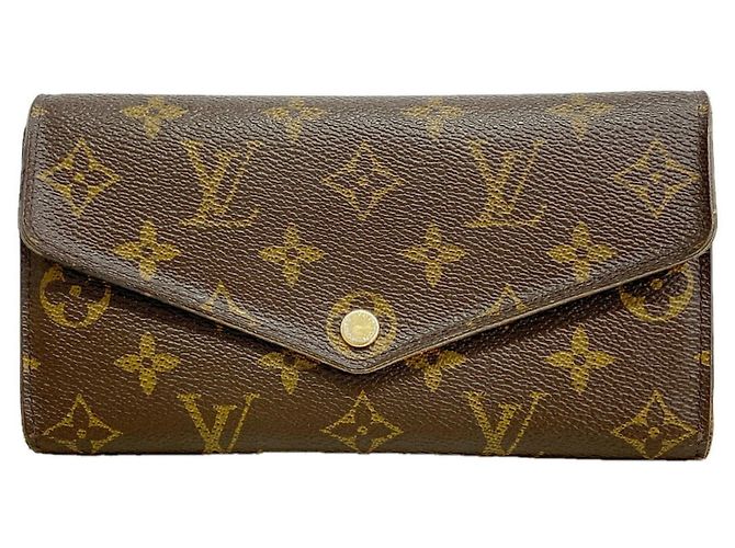 Louis Vuitton Monogram Portefeuille Sarah Long Wallet Brown