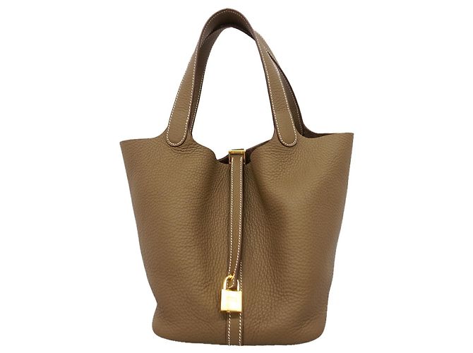 Hermès Bolsa Hermes Picotin Lock MM Taupe