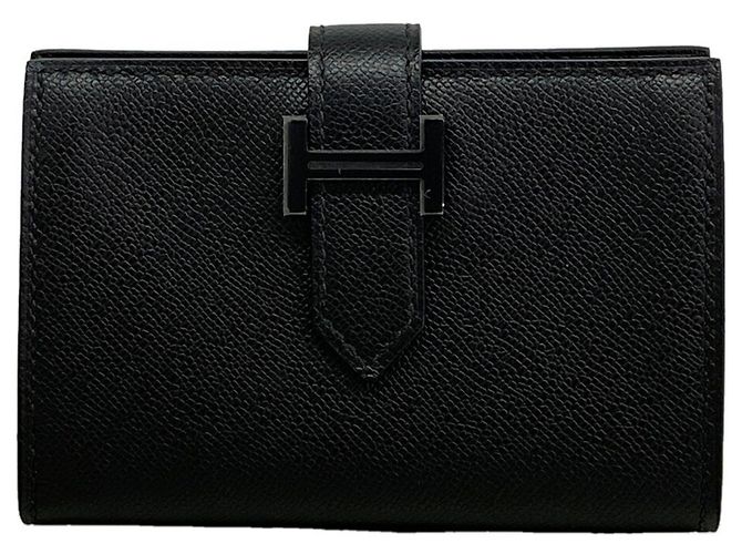 Hermès Hermes Bearn Mini Monochrome Kartenetui Schwarz