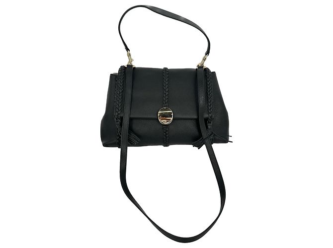 Bolsa de Ombro Chloé Penelope Medium em couro de bezerro preto