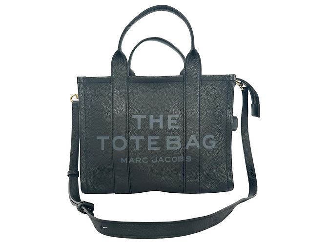 Marc Jacobs Medium The Tote Bag aus schwarzem Kalbsleder
