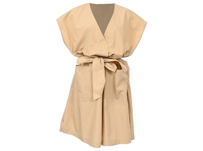 Vestido midi Weekend Max Mara Mitico em algodão bege