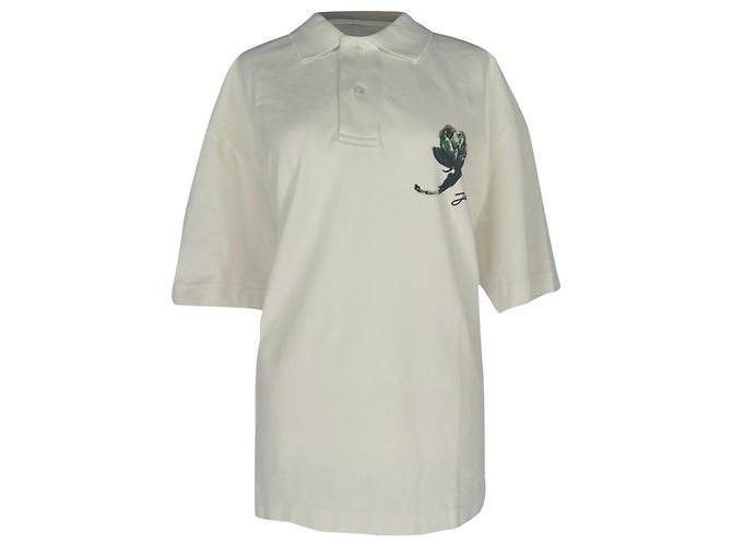 Polo estampado Jacquemus en algodón blanco Crudo