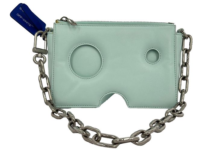 Off White Bolsa de ombro Off-White Burrow-20 em couro Mint Verde